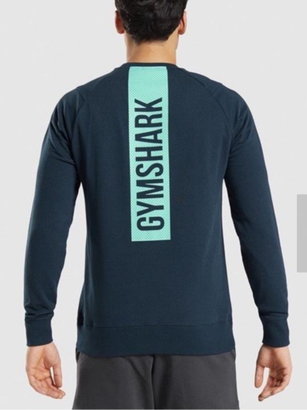 ⭐️NWOT⭐️Gymshark Men’s Navy Crewneck Sweatshirt with Mint Back Panel Size XL